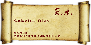 Radovics Alex névjegykártya